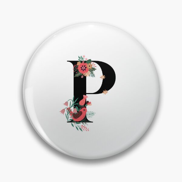 Artikelvorschau, Monogramm P, Buchstabe P, Initiale P, Alphabet-Design-Illustration, floraler P-Aufkleber, buntes Monogramm, botanischer Monogramm-P-Aufkleber entworfen und verkauft von Work life.