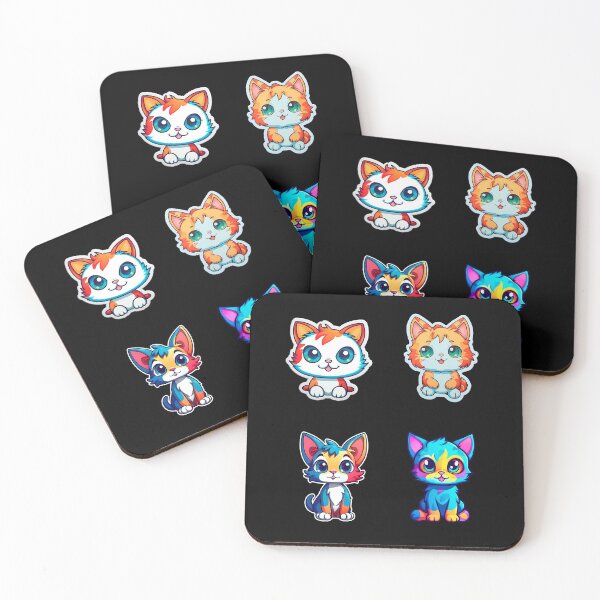 Item preview, four feline personalities designed and sold by inkStyleMDQ.