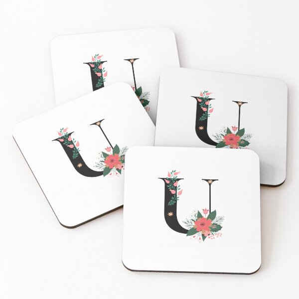 Artikelvorschau, Monogramm U, Buchstabe U, Initiale U, Alphabet-Design-Illustration, floraler U-Aufkleber, buntes Monogramm, botanischer Monogramm-U-Aufkleber entworfen und verkauft von Work life.