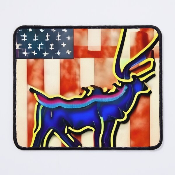 Item preview, Long Horn Cow on stars and stripes background designed and sold by Zolongano.