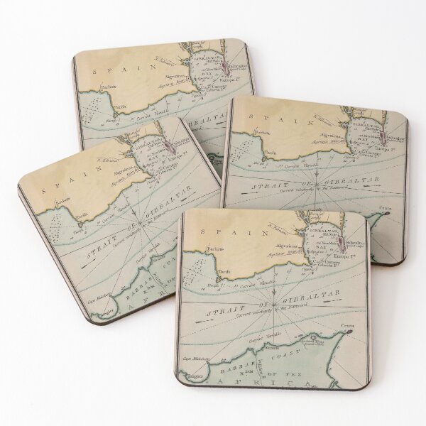 Item preview, Vintage Map of The Strait of Gibraltar (1780) designed and sold by BravuraMedia.