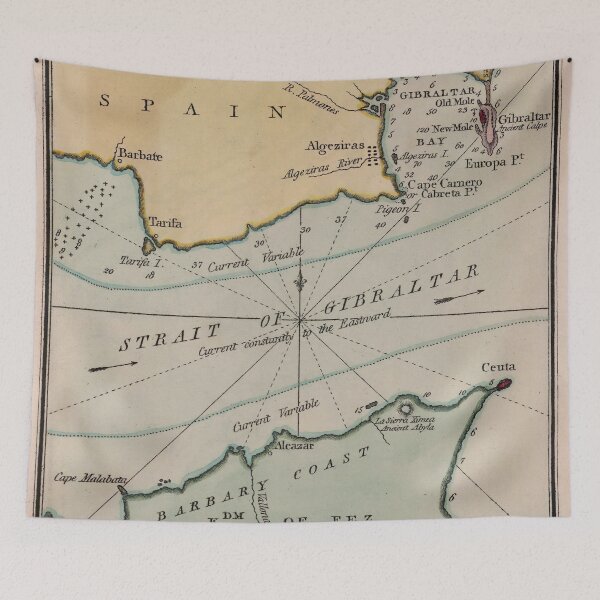 Item preview, Vintage Map of The Strait of Gibraltar (1780) designed and sold by BravuraMedia.