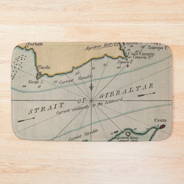 Item preview, Vintage Map of The Strait of Gibraltar (1780) designed and sold by BravuraMedia.
