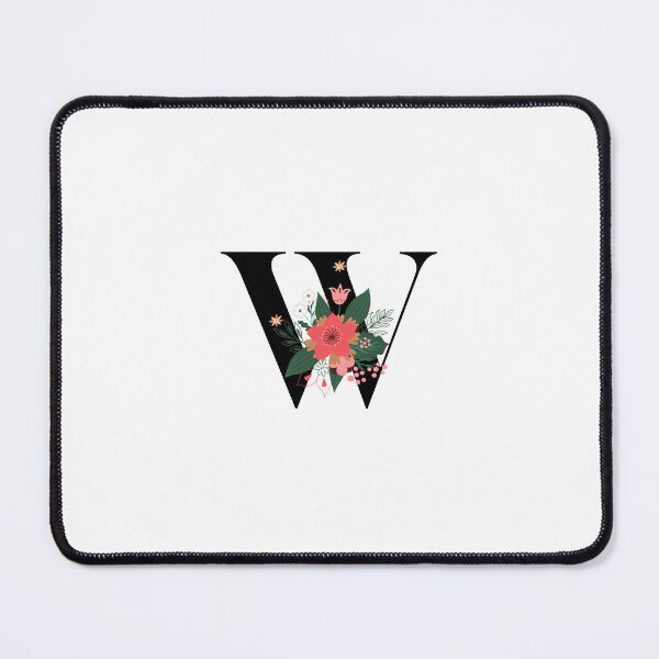 Artikelvorschau, Monogramm W, Buchstabe W, Initiale W, Alphabet-Design-Illustration, floraler W-Aufkleber, buntes Monogramm, botanischer Monogramm-W-Aufkleber entworfen und verkauft von Work life.