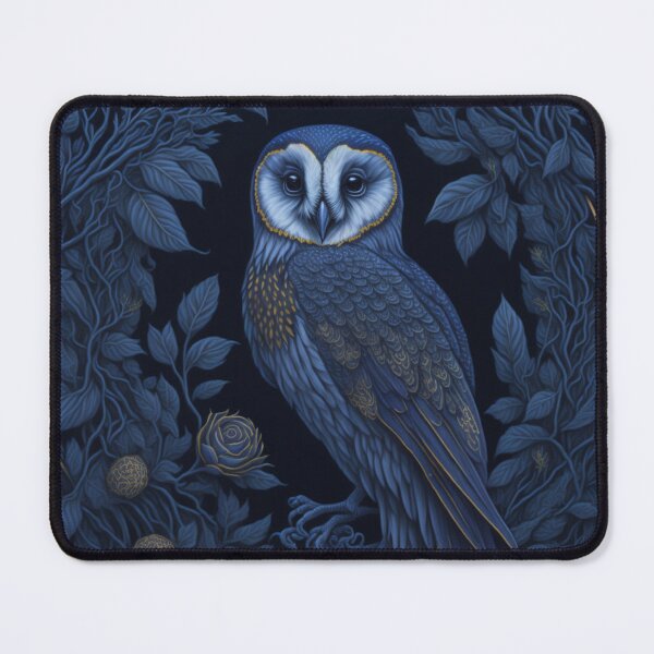 Item preview, Mystical Bird on Black: Enchanted Terrarium Artwork with Barn Owl Symbol designed and sold by AFUNARTZ.