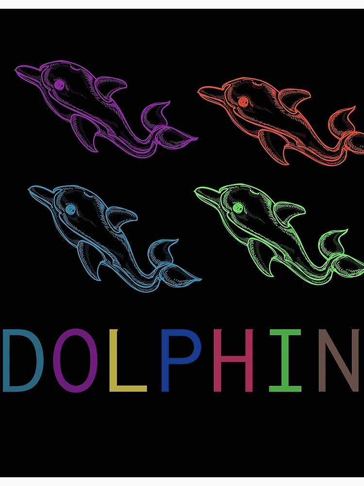 Thumbnail 3 of 3, Poster, Colorful Dolphin designed and sold by AIStarDesigns.