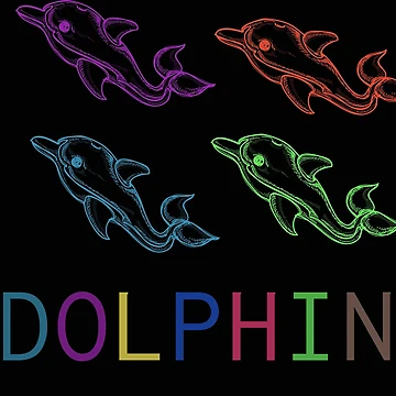 Artwork thumbnail, Colorful Dolphin by AIStarDesigns