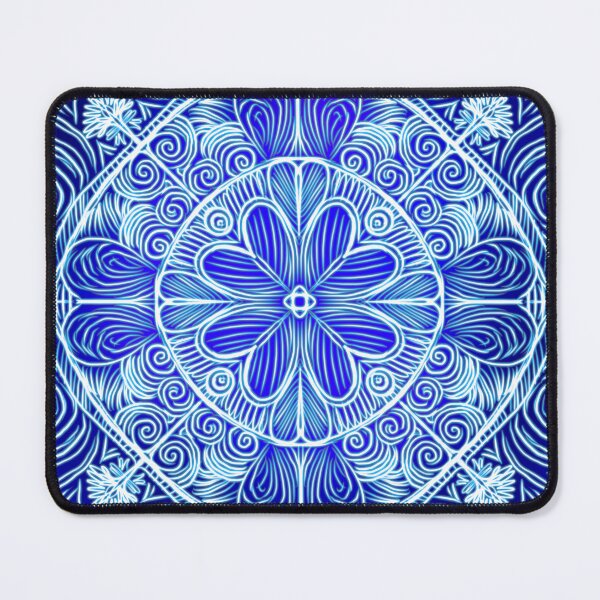 Item preview, Symmetrical Serenity: Blue and White Mandala Artwork" designed and sold by Lubellebubble20.