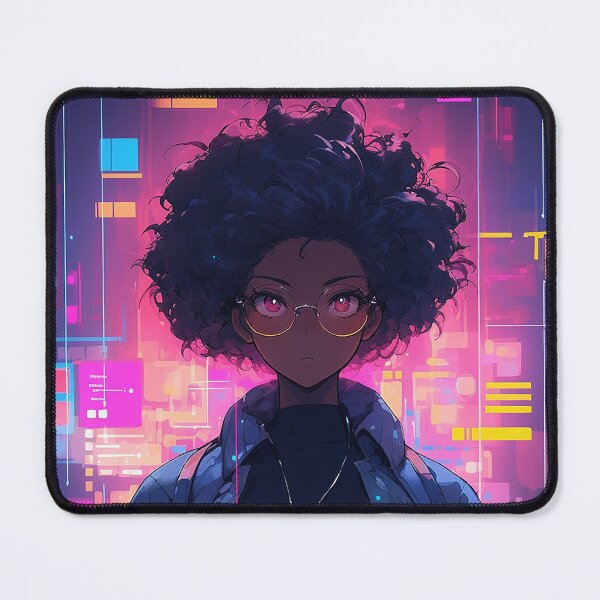 Item preview, Cyberpunk anime girl wearing augmented reality glasses designed and sold by Basilix.