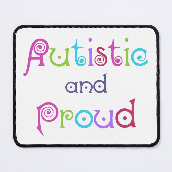 Item preview, Autistic and Proud colourful text designed and sold by Yarn Wolf Creations.