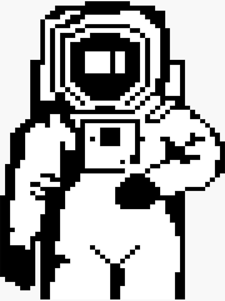 Thumbnail 3 of 3, Sticker, Teletext Astronaut designed and sold by OneSwitch.