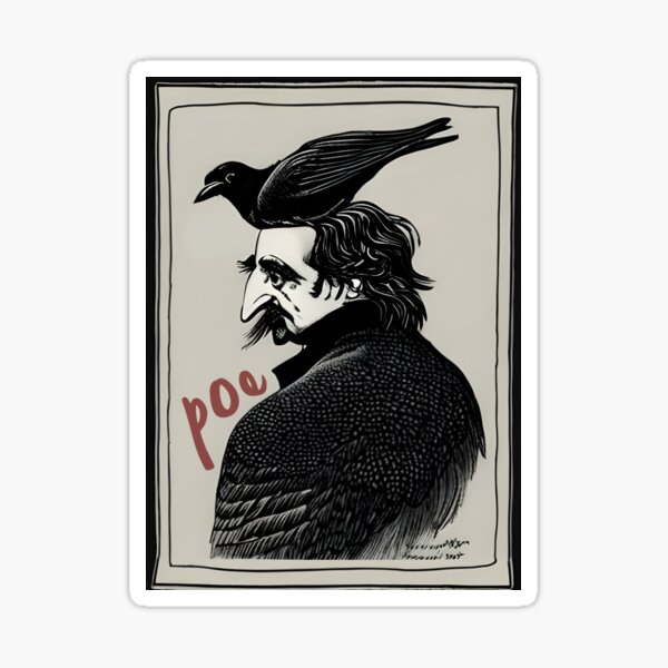 Edgar Allan Poe, the Raven Sticker