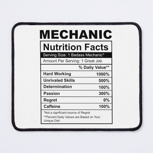 Item preview, Mechanic - Design 7 - Nutritional Facts designed and sold by Mterry1202.
