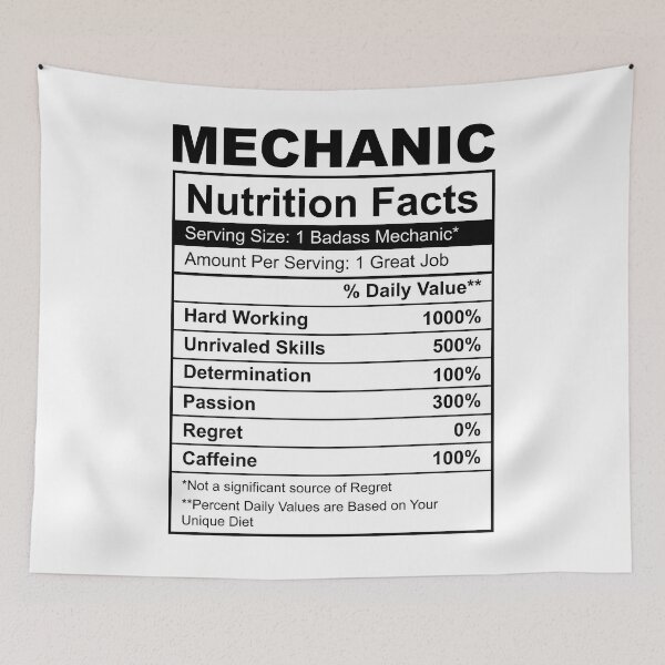 Item preview, Mechanic - Design 7 - Nutritional Facts designed and sold by Mterry1202.