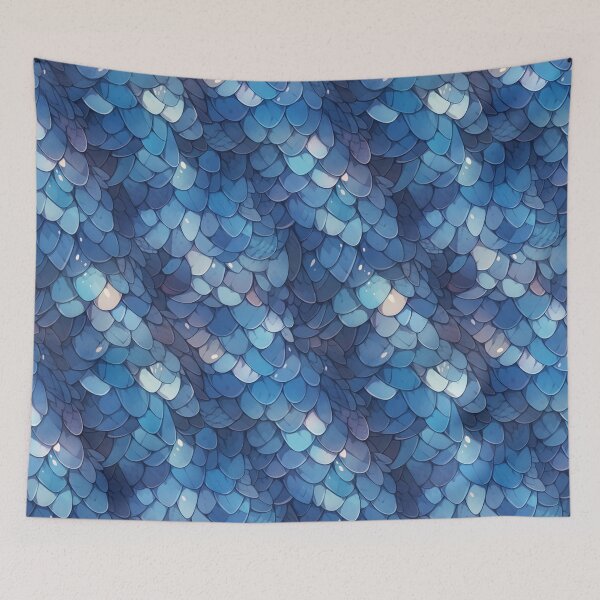 Item preview, Blue dragon scales pattern, designed and sold by HydraDreams.