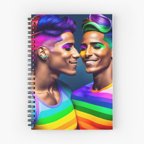 Item preview, lgbt guys, gay couple, pride art, rainbow illustration, LGBTQ poster designed and sold by Natairbrush.