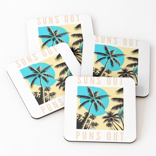 Item preview, Suns Out, Puns Out: Palm Tree Magic in Blue and Yellow designed and sold by danh1z.