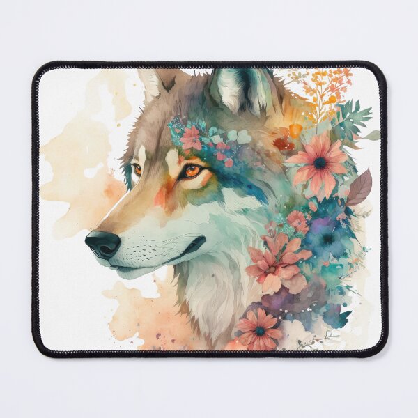Item preview, Wolf with Flowers designed and sold by UtterlyCutterly.