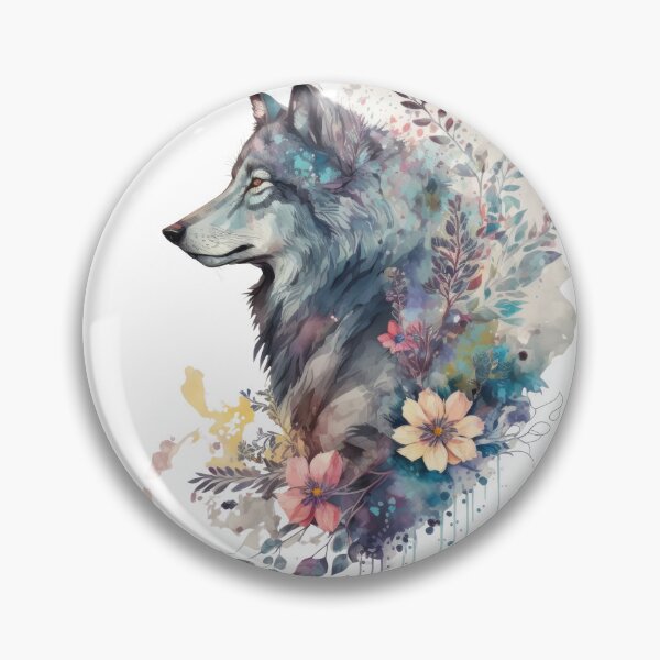 Item preview, Wolf with Flowers designed and sold by UtterlyCutterly.