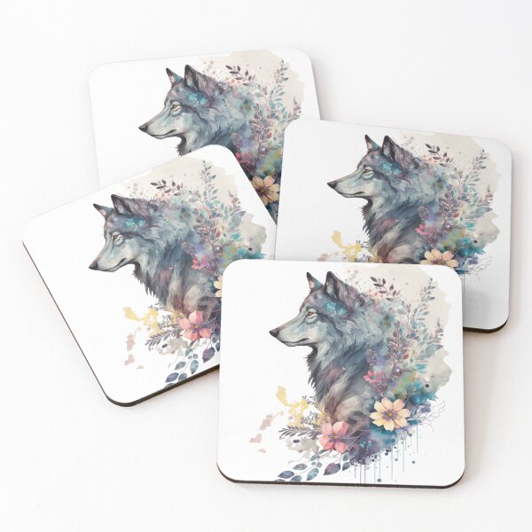 Item preview, Wolf with Flowers designed and sold by UtterlyCutterly.