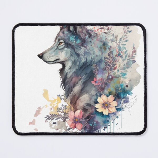 Item preview, Wolf with Flowers designed and sold by UtterlyCutterly.