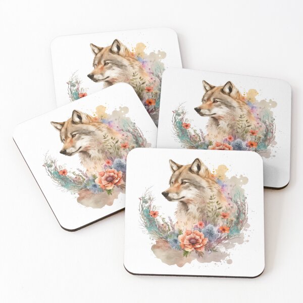 Item preview, Wolf with Flowers designed and sold by UtterlyCutterly.
