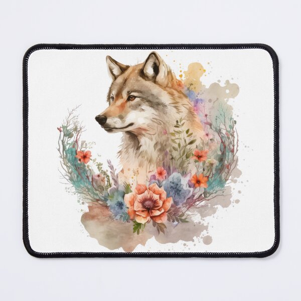 Artikelvorschau, Wolf mit Blumen entworfen und verkauft von UtterlyCutterly.