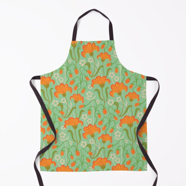 Item preview, CHARMED WITH BUTTERCUPS Floral Botanical Wild Flowers in Cottage Orange Green Cream Chartreuse - UnBlink Studio by Jackie Tahara designed and sold by Jackie Tahara of UnBlink Studio.
