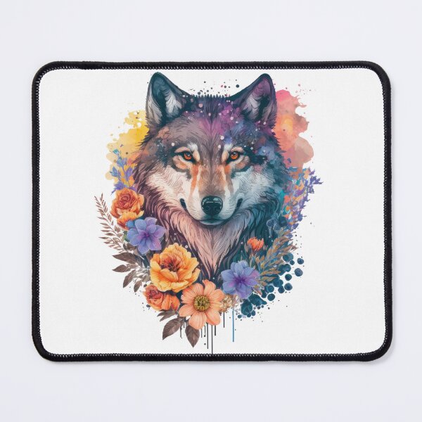 Artikelvorschau, Wolf mit Blumen entworfen und verkauft von UtterlyCutterly.