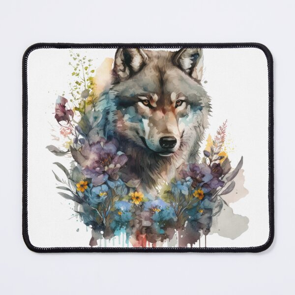 Artikelvorschau, Wolf mit Blumen entworfen und verkauft von UtterlyCutterly.