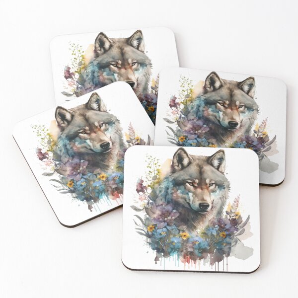 Item preview, Wolf with Flowers designed and sold by UtterlyCutterly.