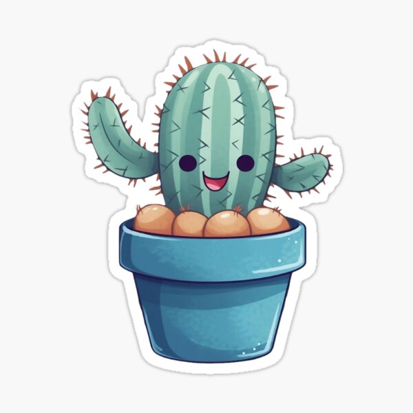 Cute Cactus Character, Kawaii Style, Happy Prickles, Funny Succulent  graphic Sticker for Sale by Unfound-Designs