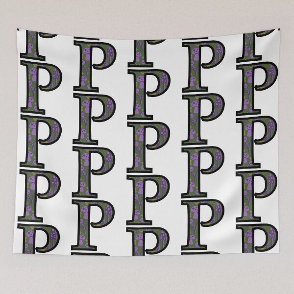 Item preview, Smiley Mushrooms and Groovy Flowers “P” designed and sold by Heids953.