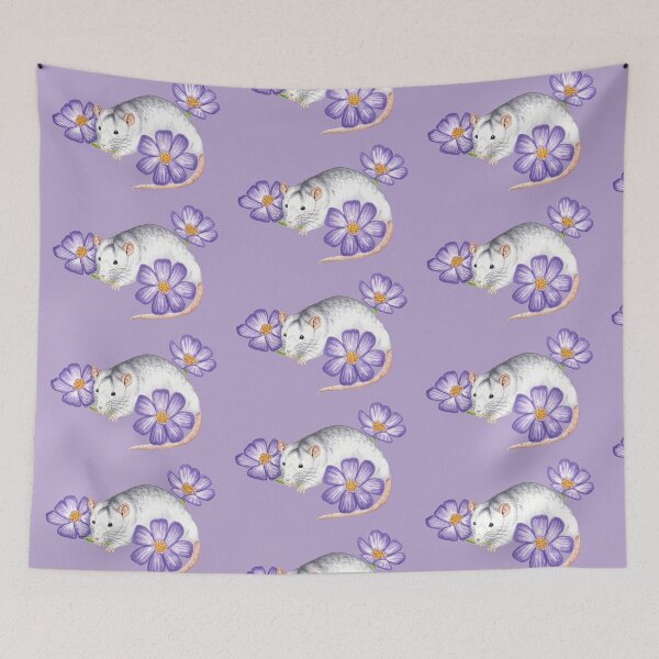 Item preview, Roan Rat with Cosmos Flowers designed and sold by WolfySilver.