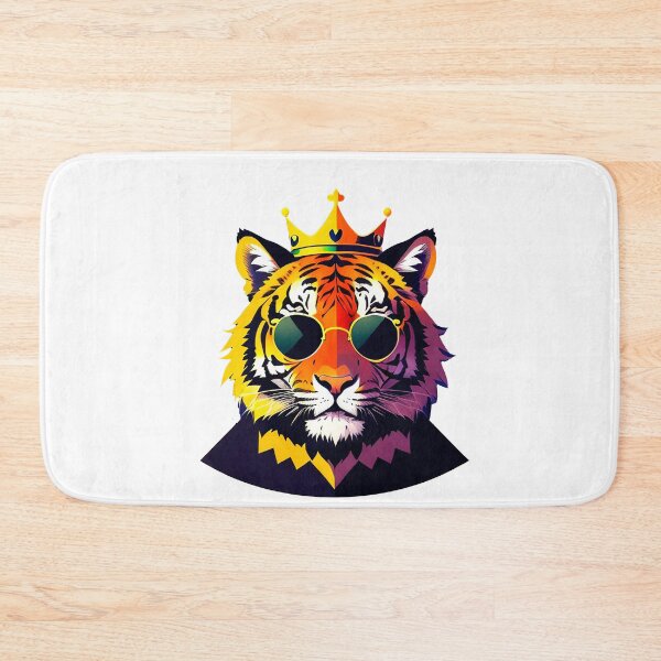 Item preview, Cool tiger in sunglasses wearing a crown. Vibrant colors designed and sold by Harmonysens.