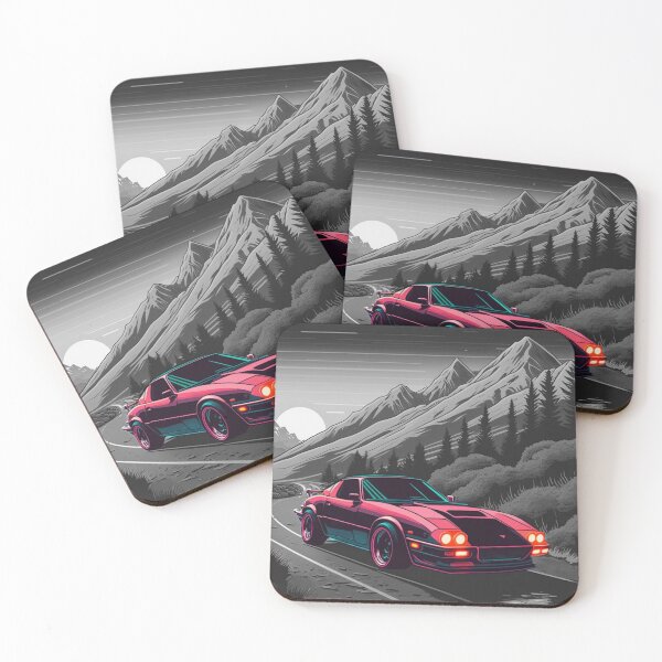 Item preview, Retrowave Car on a B&W Background designed and sold by NaNaSpaceStore.