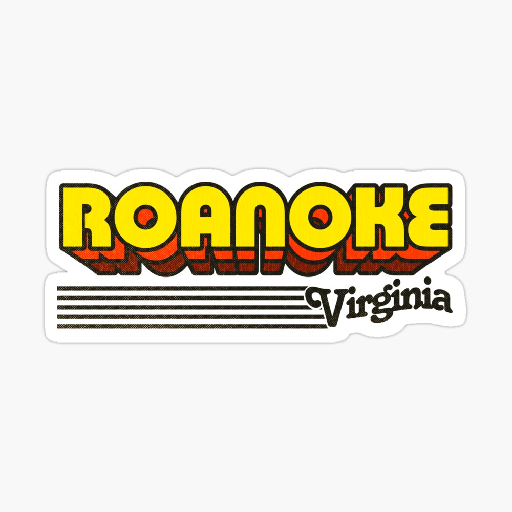 Roanoke, Virginia | Retro Stripes Sticker