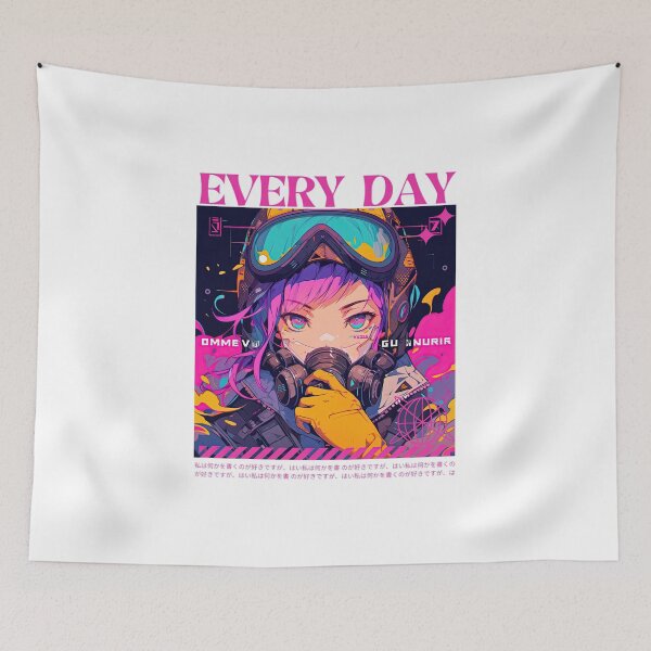 Item preview, every day pink cyberpunk anime girl designed and sold by karpuz-design.
