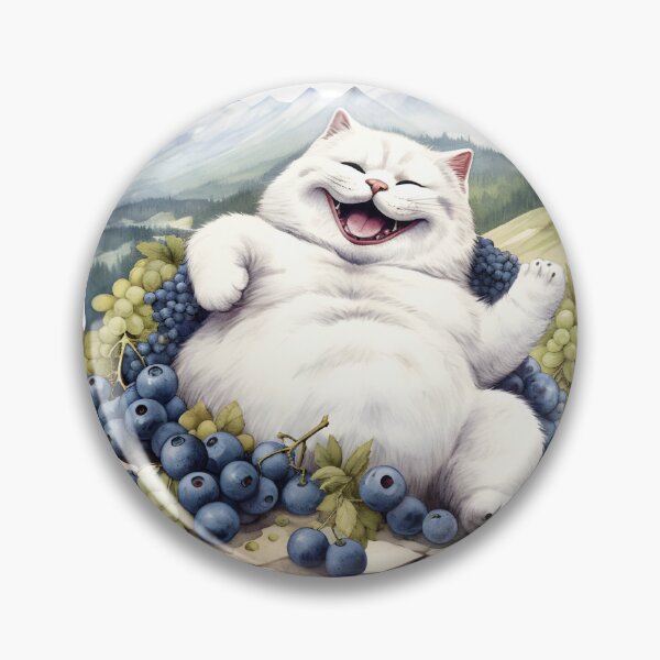 Item preview, Berrylicious Retro Whiskers: Kitschy Cats and Sweet Berries Sticker designed and sold by KittyStampedeCo.