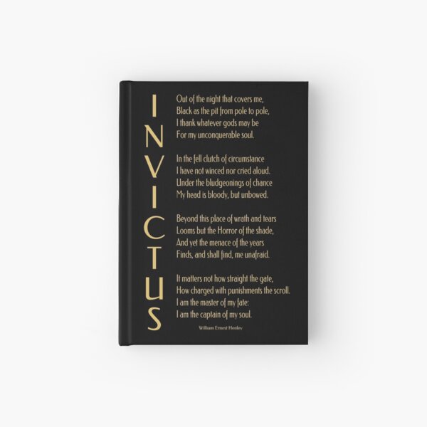 Invictus Poem Hardcover Journals for Sale Redbubble