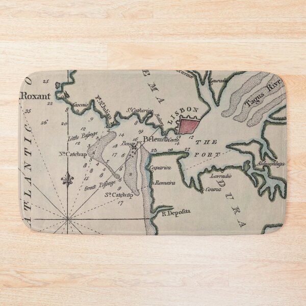 Item preview, Vintage Port of Lisbon Portugal Map (1799) designed and sold by BravuraMedia.