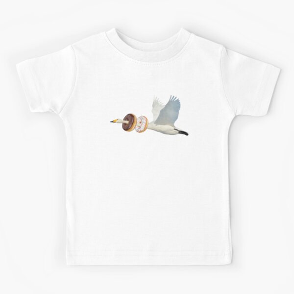 Cute Swan Donuts Hunter by Alice Monber Kids T-Shirt