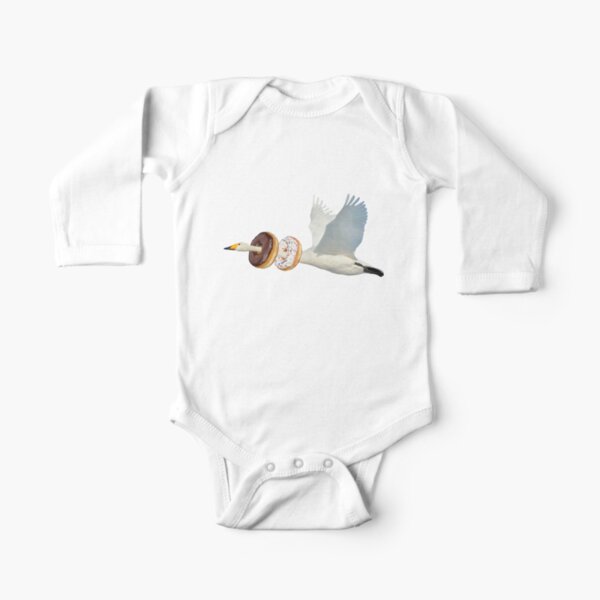 Cute Swan Donuts Hunter by Alice Monber Long Sleeve Baby One-Piece
