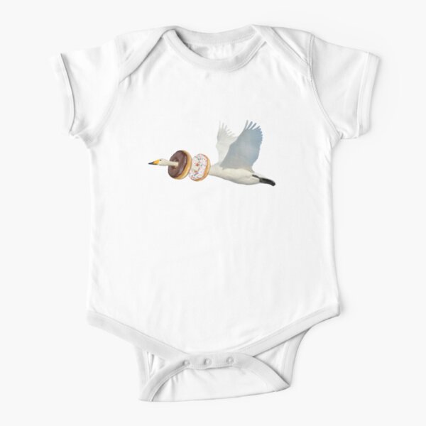 Cute Swan Donuts Hunter by Alice Monber Short Sleeve Baby One-Piece