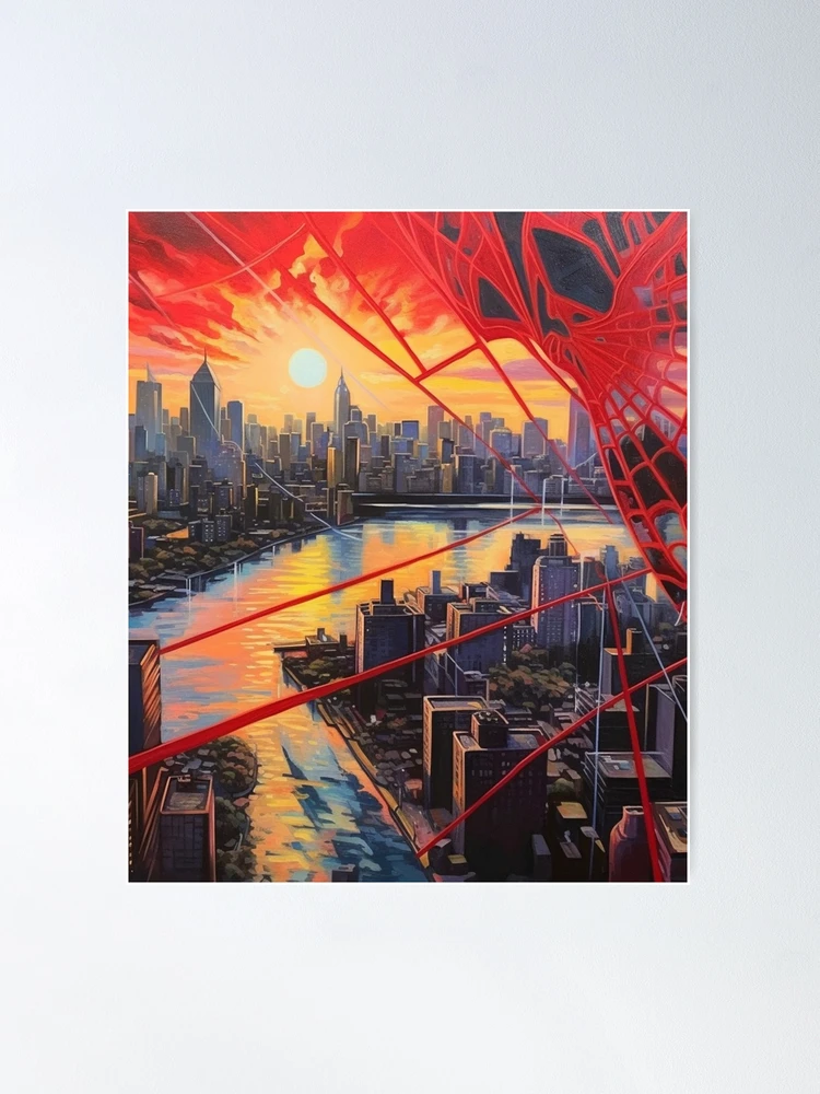 Sunset Skyline Spider-Verse: New York City Web Design