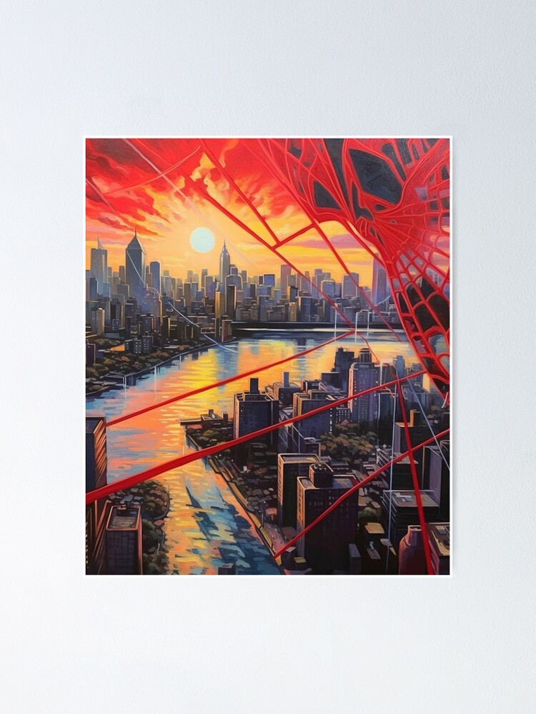Sunset Skyline Spider-Verse: New York City Web Design Poster for Sale by  Zandalus