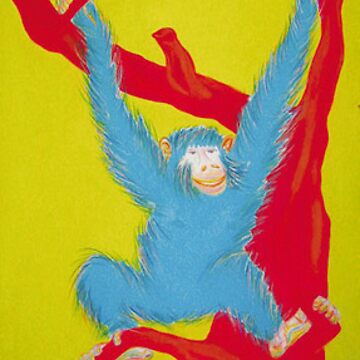 Vorschaubild zum Design Blauer Affe auf Gelben Hintergrund mit einem Roten Baum von Klonen-Kunst