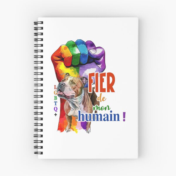 Item preview, American Staffordshire Terrier dog (am staff, amstaff or staff), Proud of my human, LGBTQ+ for Terrier dog lovers, in French designed and sold by isaweb.