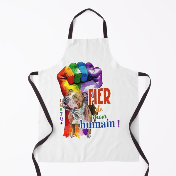 Item preview, American Staffordshire Terrier dog (am staff, amstaff or staff), Proud of my human, LGBTQ+ for Terrier dog lovers, in French designed and sold by isaweb.