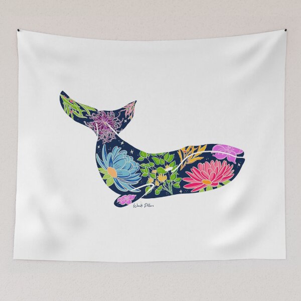 Item preview, Floral Bowhead Whale designed and sold by wpillars.